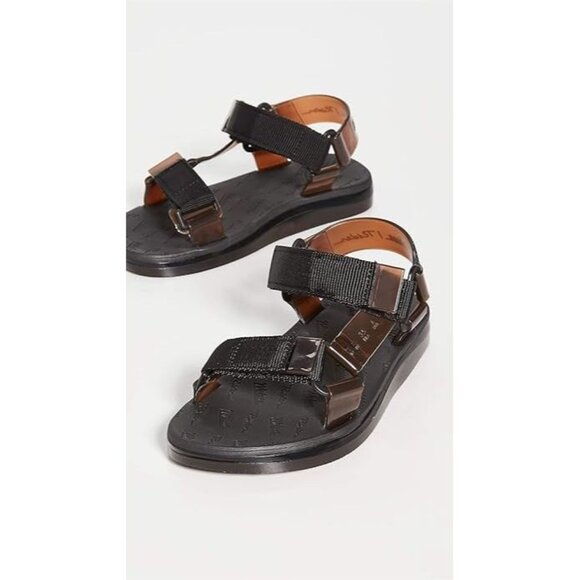 MELISSA x RIDER Papete Black Brown Rubber Webbed Dad Sandals, Size 9/38 - Picture 13 of 15
